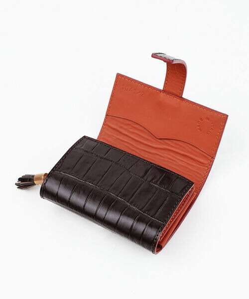 美品✨️定価8万 フェリージ コロコロ クロコ型押し レザーミニ財布