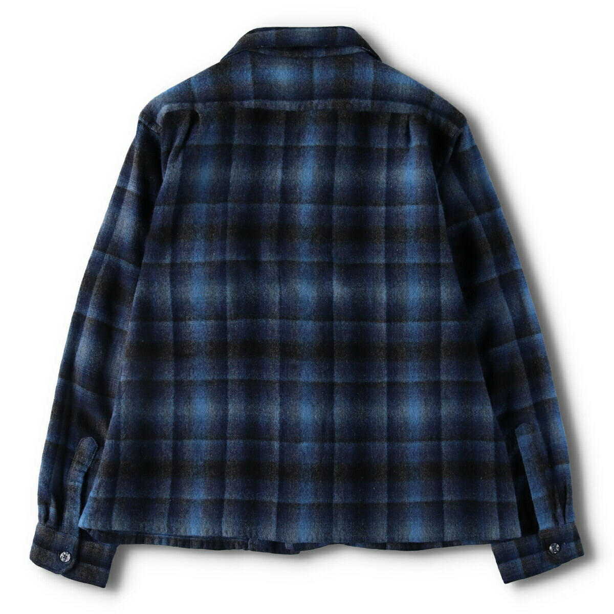 楽天市場】古着 70'S CASCADE オンブレチェック オープンカラー ウール