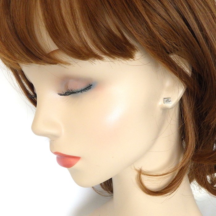 楽天市場】グッチ GUCCI ピアス G ロゴ スクエア K18WG ※片方のみ