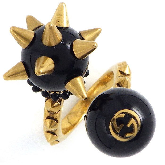 楽天市場】グッチ GUCCI リング ダブル ボール スパイク スタッズ GG