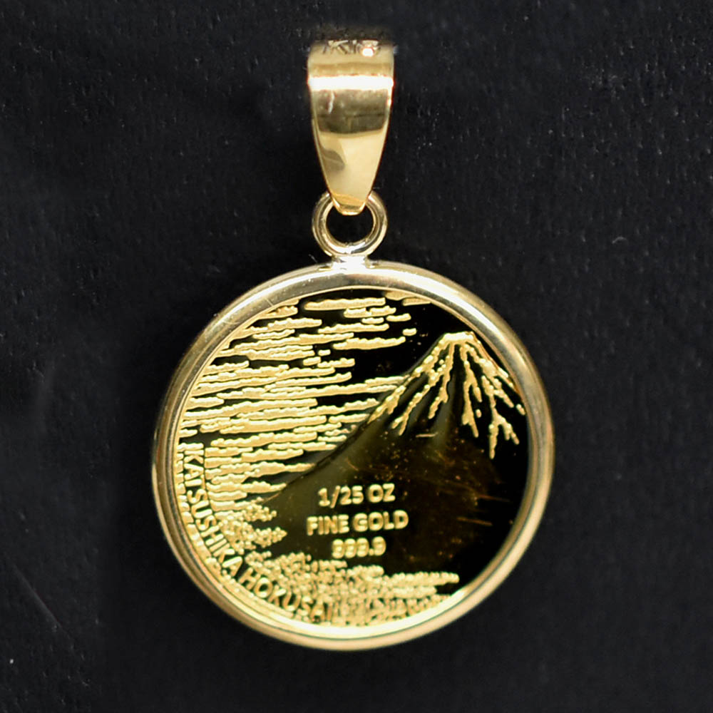 楽天市場】K24 純金 葛飾北斎 赤富士 神奈川県浪裏 1/25オンス K18枠
