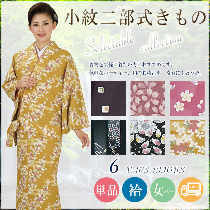 楽天市場】二部式着物（袷・小紋） 伊達衿付 洗える セパレート着物 2