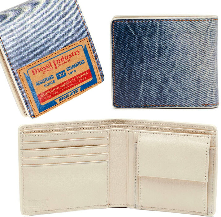 楽天市場】DIESEL ディーゼルメンズ 小銭入れ付き二つ折り財布デニム
