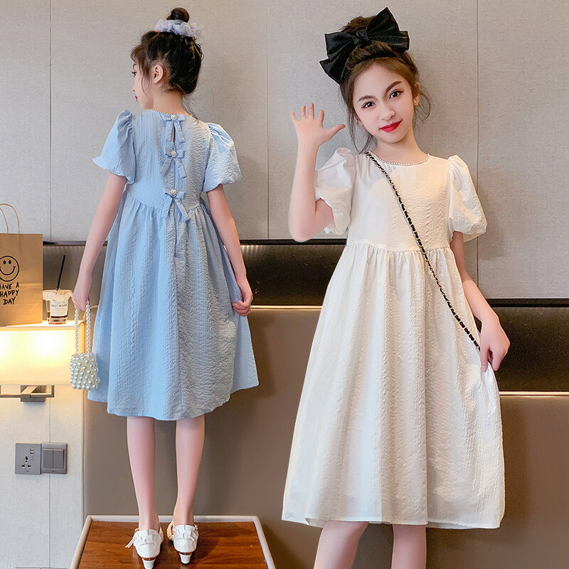 楽天市場】ワンピース キッズ ホワイト 子ども 白ワンピース 半袖