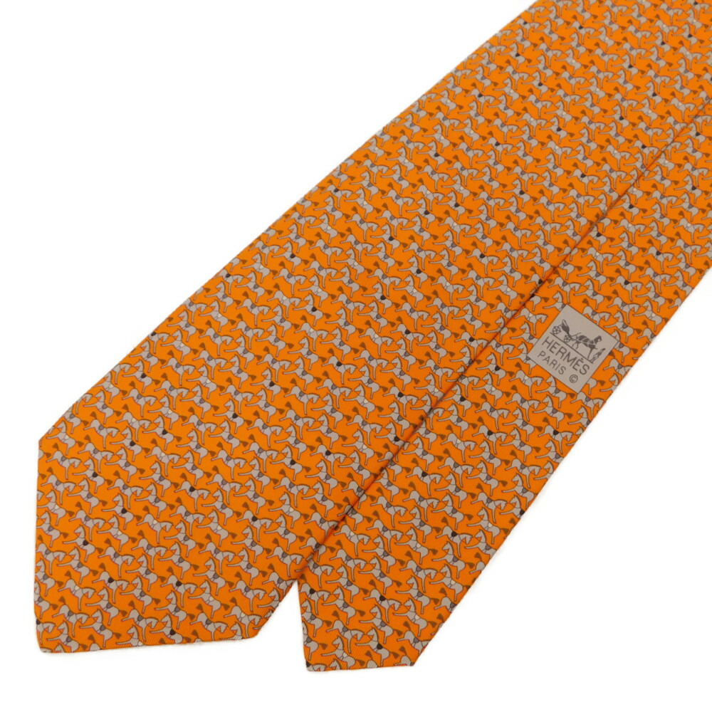 楽天市場】HERMES エルメス ネクタイ 馬柄 オレンジ系 シルク100％ 箱