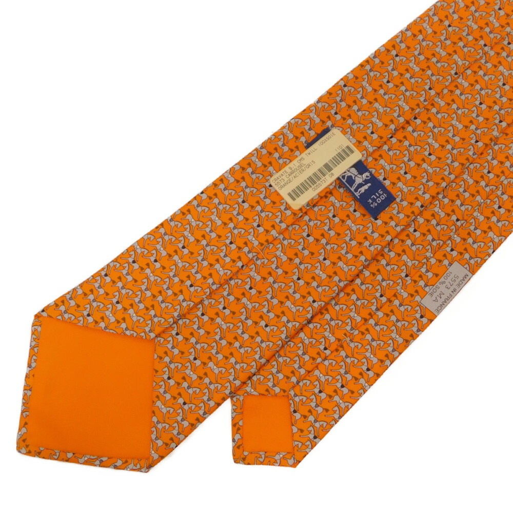 楽天市場】HERMES エルメス ネクタイ 馬柄 オレンジ系 シルク100％ 箱