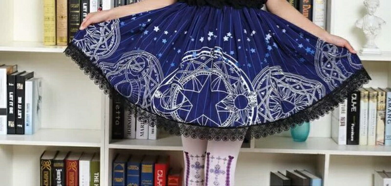 楽天市場】『魔法陣ゴシック』サクラブルーロリータスカート 星月