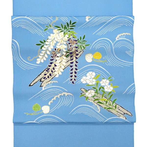 楽天市場】≪20%OFF/スーパーSALE≫工芸キモノ野口 塩瀬名古屋帯 水色
