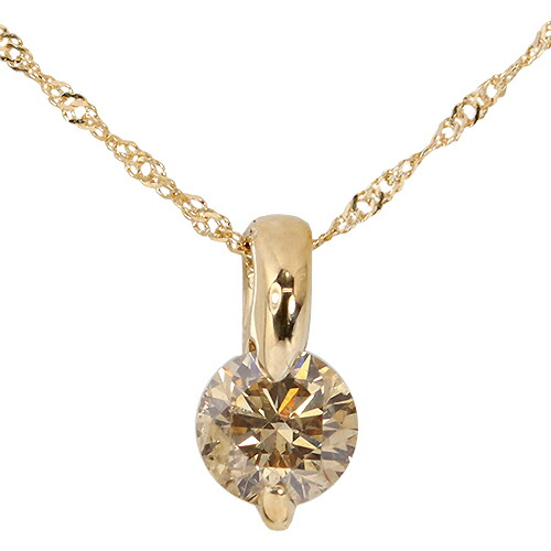 楽天市場】0.3ct ブラウン ダイヤモンド ネックレス K18 WG PG 天然