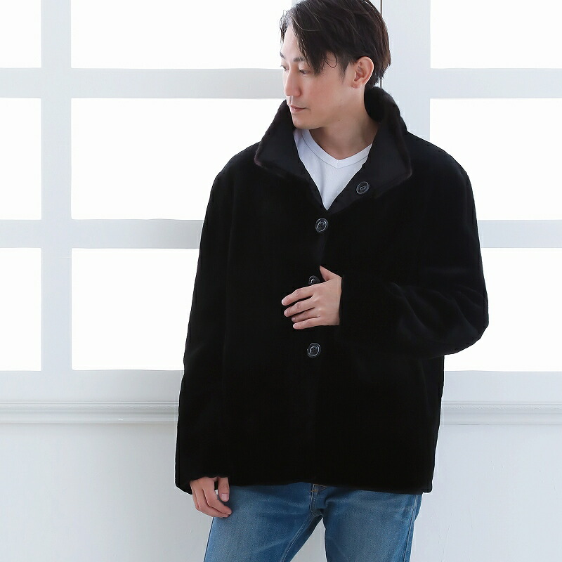 楽天市場】毛皮コート メンズ ミンク ファーコート シルク