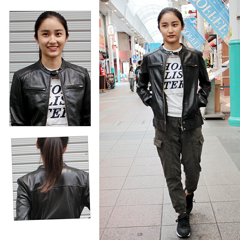 楽天市場】レディース シングルライダースジャケット ラム革 本革