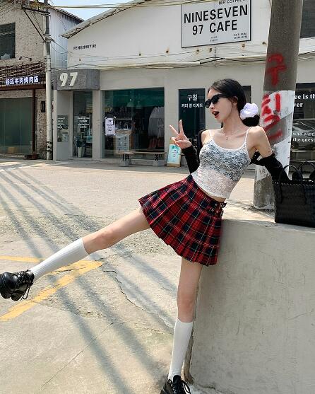 楽天市場】プリーツ スカート キュロット スカパン チェック柄 ベルト