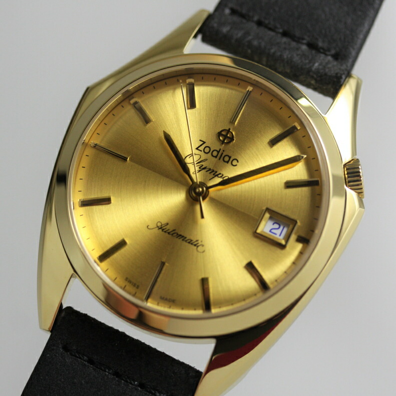 楽天市場】ゴールドカラー！復刻スイス製ZODIAC ゾディアック Olympos