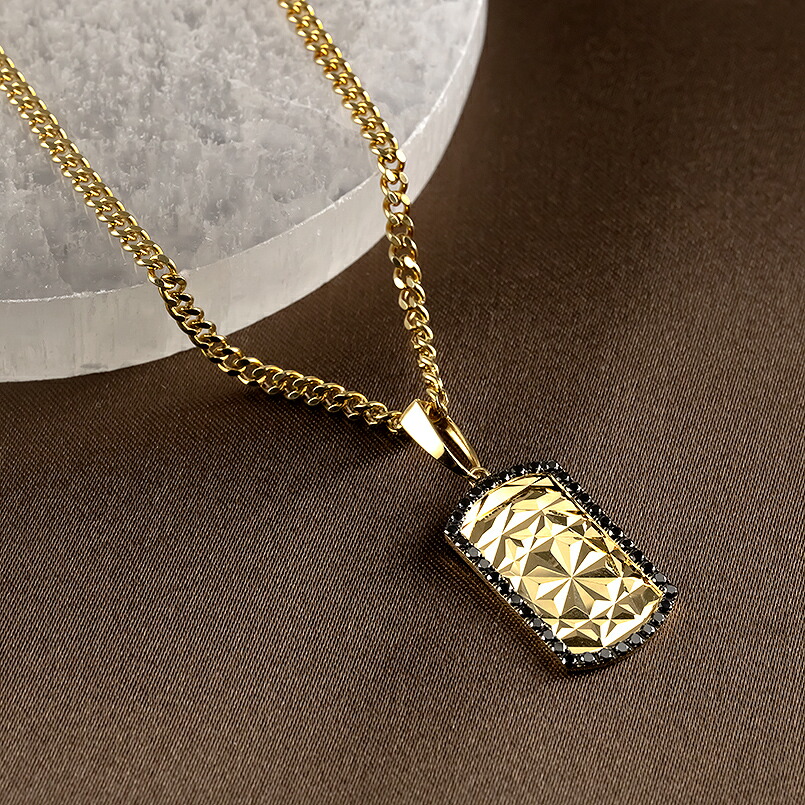 楽天市場】18金 ペンダント トップ ネックレス メンズ ブラック