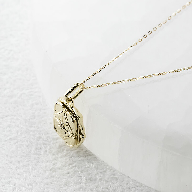 楽天市場】18金 ロケット ペンダントトップ ネックレス ライトブラウン