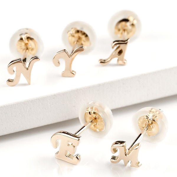 楽天市場】18金 ピアス 片耳ピアス イニシャルピアス