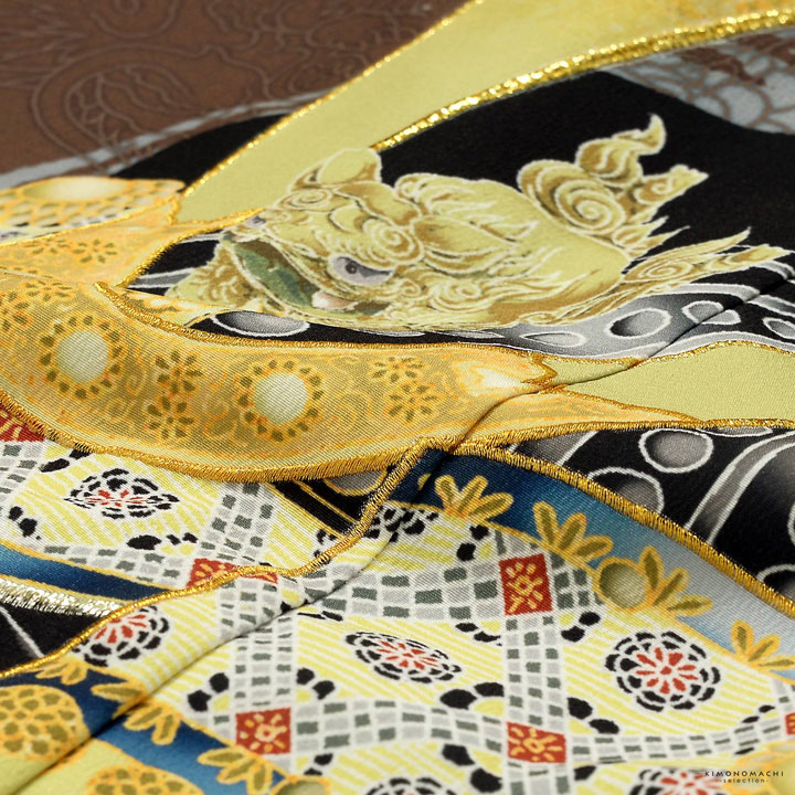 楽天市場】七五三 着物 男の子 5歳 羽織袴セット「黒 円相、獅子兜