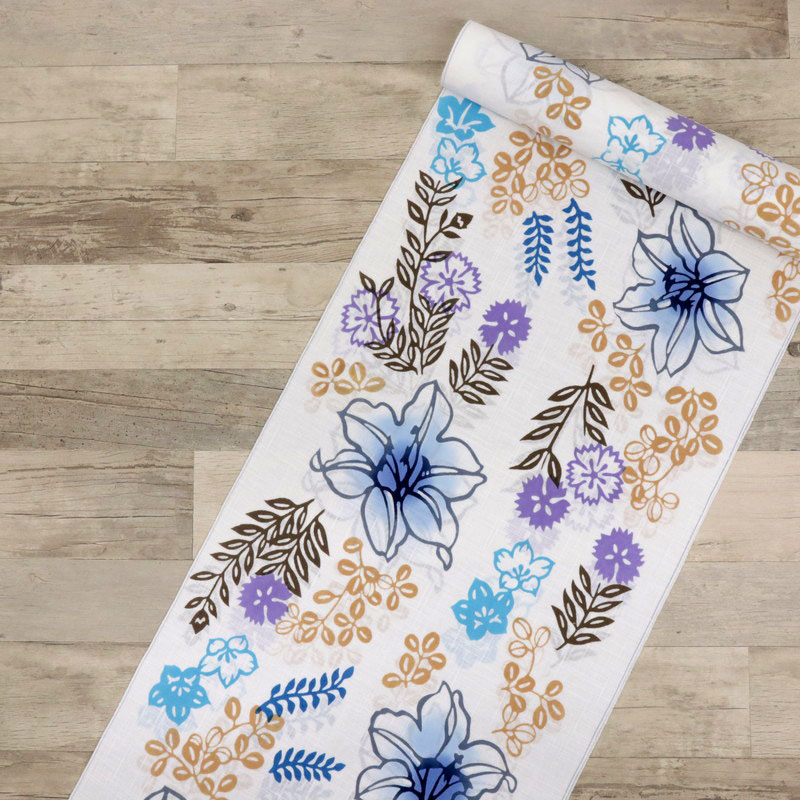 楽天市場】【新品】 反物 『竺仙』 浴衣反物 『綿紬』玉むし ゆり桔梗