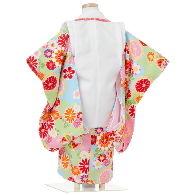 楽天市場】七五三 着物 3歳 被布セット 女の子 京都花ひめ 緑 グリーン