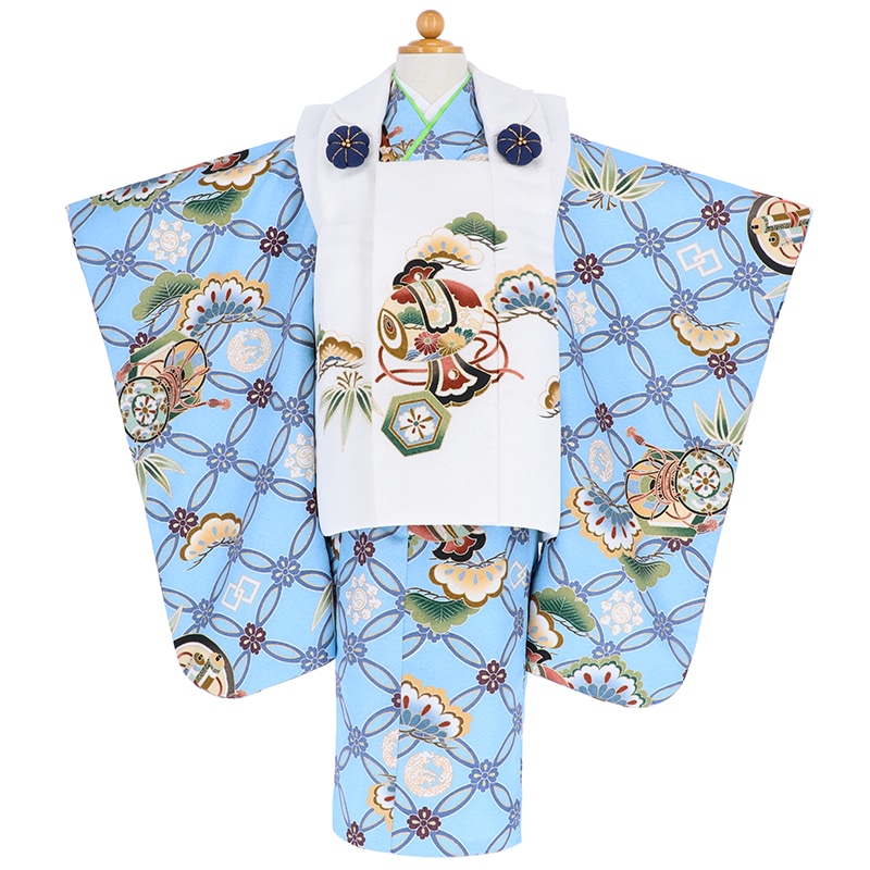 楽天市場】【レンタル】[七五三 着物 3歳]男の子「K066 白松竹に小槌