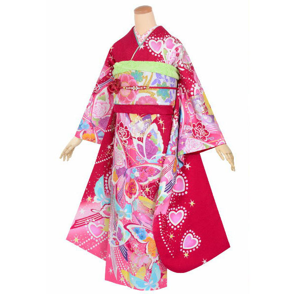 楽天市場】【成人式 振袖 レンタル】RS1638 正絹 赤 ラブリーハート