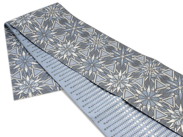 楽天市場】半幅帯 正絹 リバーシブル 博多織 小袋帯 長尺 4m グレー 白