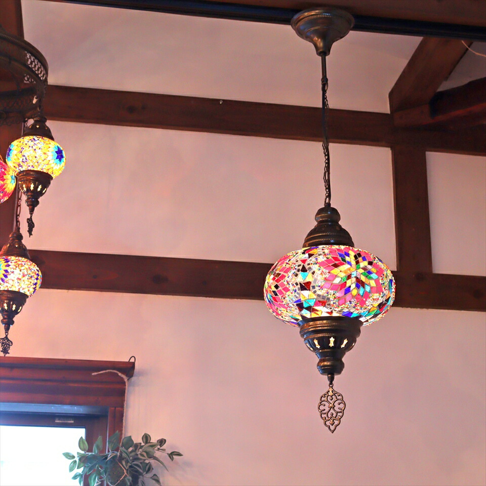 楽天市場】【10%OFFクーポン対象】トルコ モザイクペンダントランプ