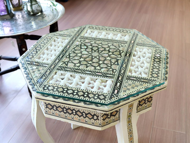 楽天市場】螺鈿家具 Mother of Pearl エジプト螺鈿の工芸家具 サイド