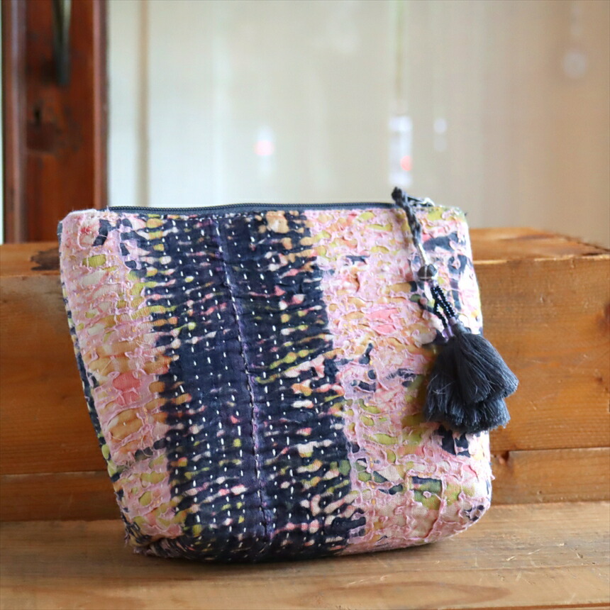楽天市場】ヴィンテージカンタ マチ付きポーチ カンタ刺繍 タッセル