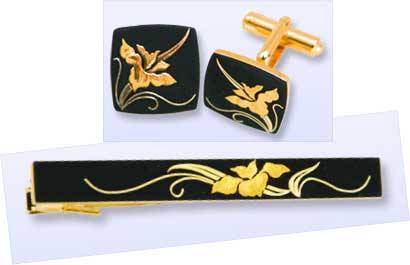 楽天市場】ネクタイピン カフス セット 菖蒲 NK-02 肥後象嵌 伝統工芸