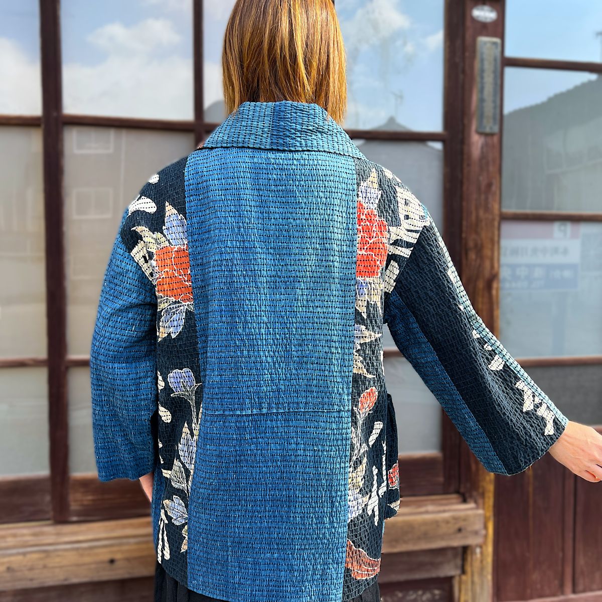 粉袋古布リメイク オーバーサイズコート 粉袋古布リメイク オーバー