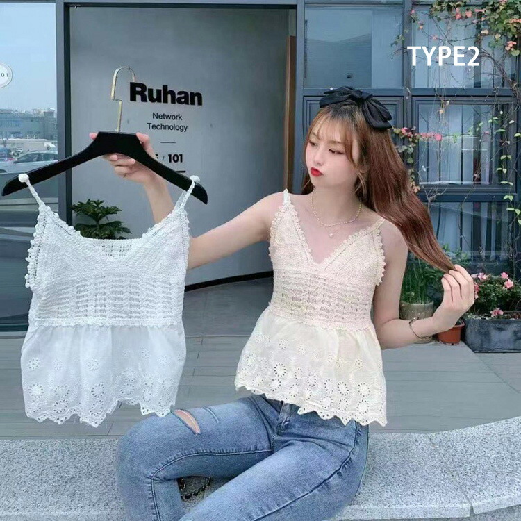 楽天市場】キャミソール レディース ボートネック Vネック 透かし編み