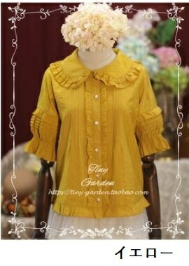 楽天市場】フリルブラウス 6色 春夏 春秋 トップス 半袖 フリル 襟付き
