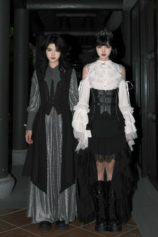 楽天市場】ゴスロリファッション ゴスロリ ブラウス のみ 2色 長袖 袖