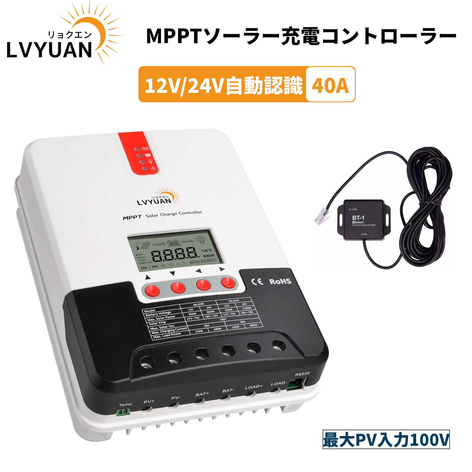楽天市場】【SS限定価格 3/3 20:00～】LVYUAN(リョクエン)MPPT 40A