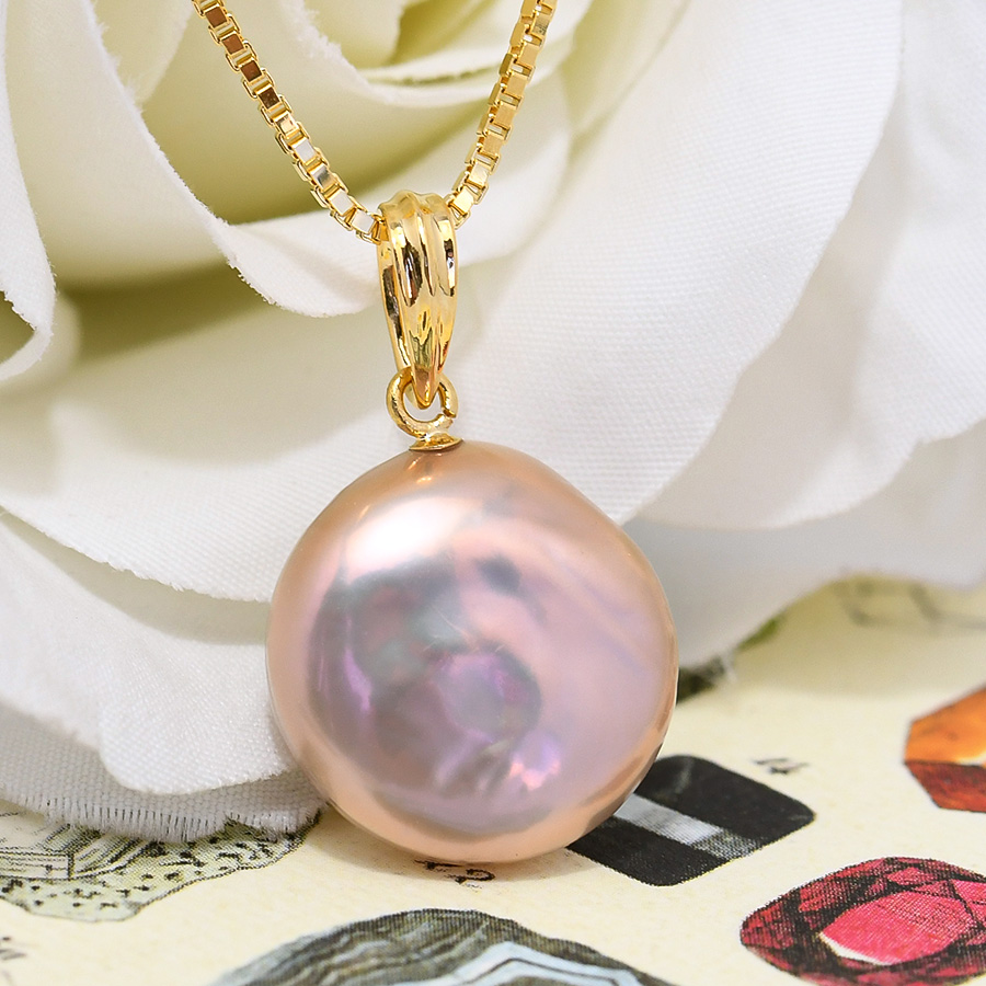 楽天市場】14mm コインパール ペンダントトップ 虹色浮かぶてりてりの