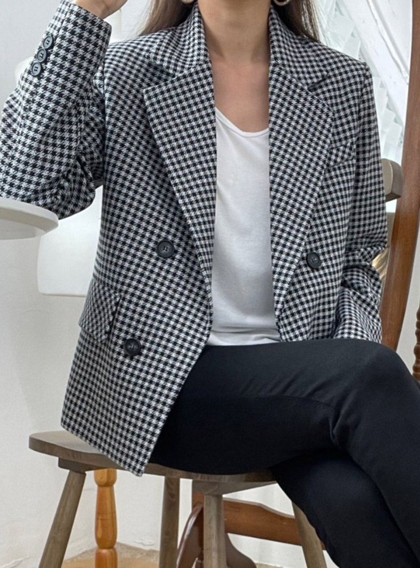 楽天市場】ダブルブレスト チェック柄 ジャケット ジャケット