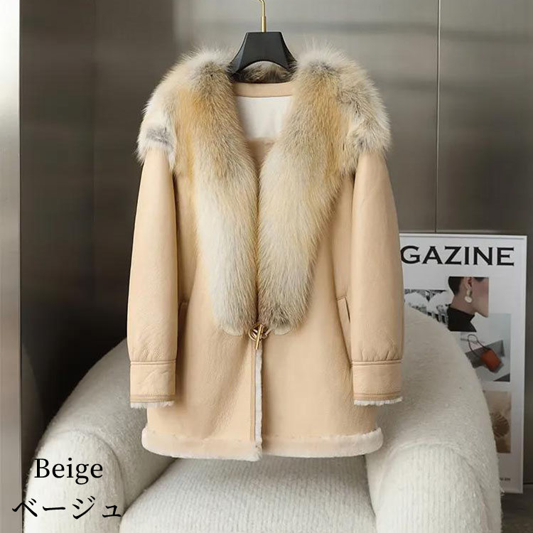楽天市場】ジャケット コート ラムムートン フォックス レディース 冬