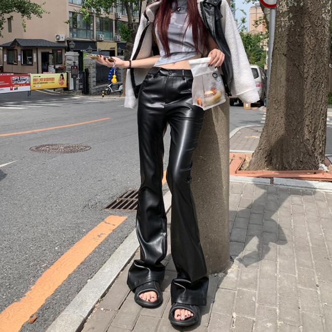 楽天市場】レザーロングパンツ ラッパパンツ 選べる2丈！レディース 革