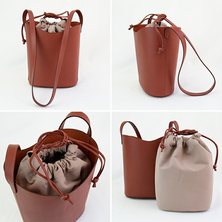 楽天市場】イルビゾンテ IL BISONTE 巾着付きバケツ型ショルダーバッグ