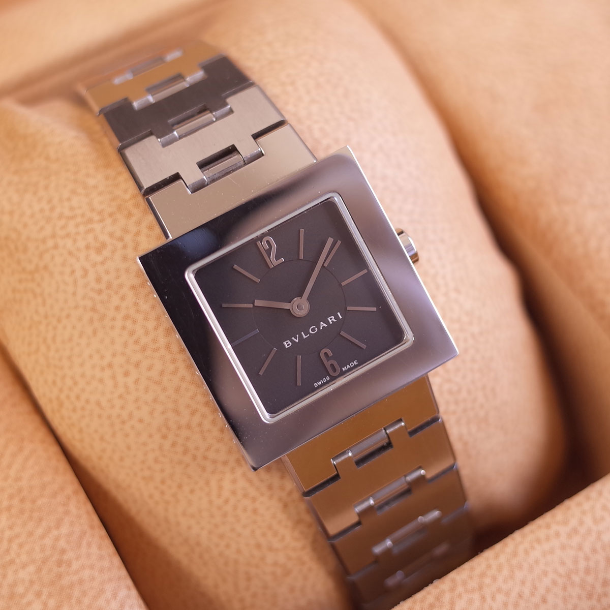 楽天市場】ブルガリ クアドラード SQ22SS 黒文字盤 スクエア