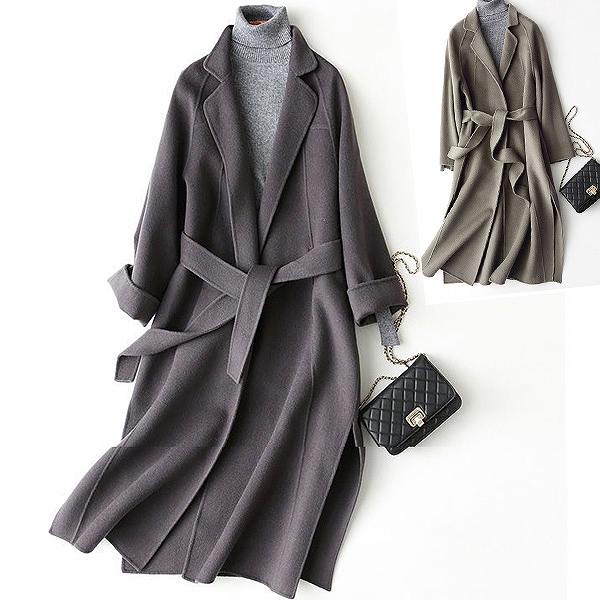 楽天市場】上品ロングコート ウール リバーコート ダブルフェイス