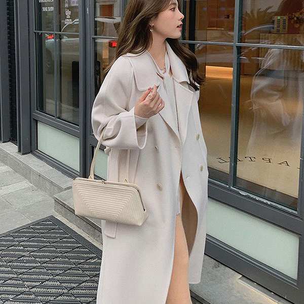 楽天市場】上品ロングコート ウール リバーコート オフホワイト