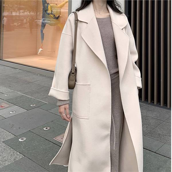 楽天市場】上品ロングコート ウール100% リバーコート ダブルフェイス