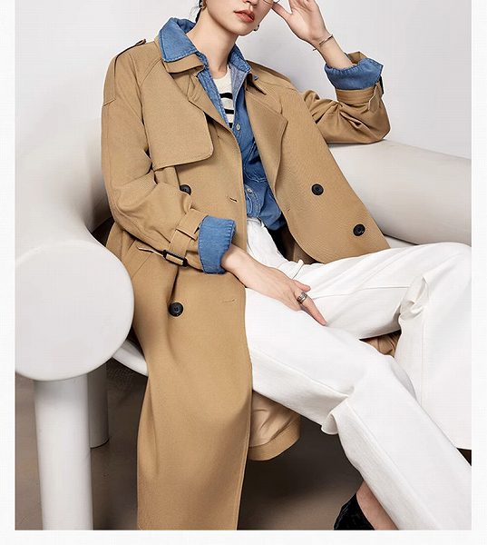 楽天市場】定番トレンチコート ダブルコート ロングコート 長袖