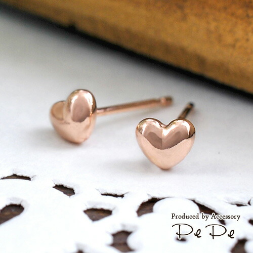 楽天市場】ピアス K10ピンクゴールド(地金)(ハート)[0852400128