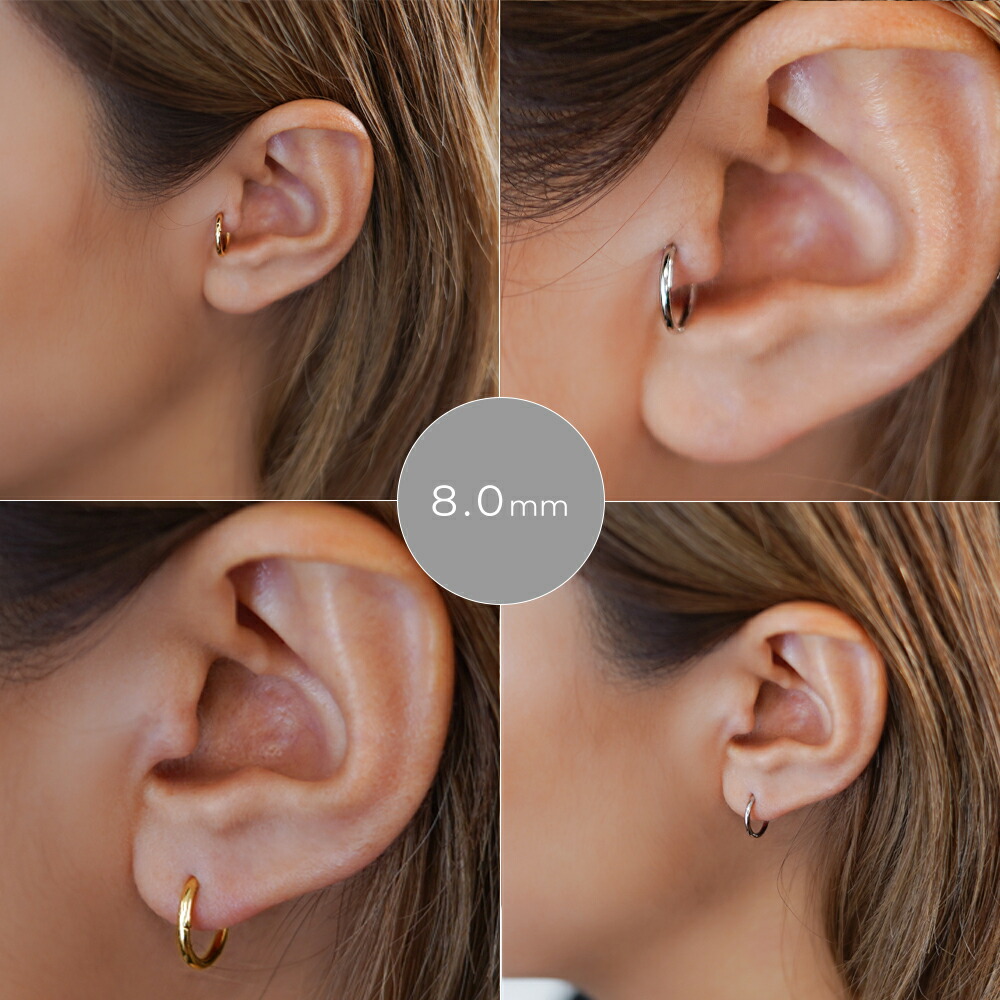 楽天市場】K18/Pt セグメントリング ピアス │16G/14G 5.5mm/6.5mm/8mm