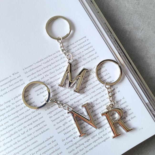 楽天市場】イニシャル チャーム【 シルバー 】キーホルダー プチギフト
