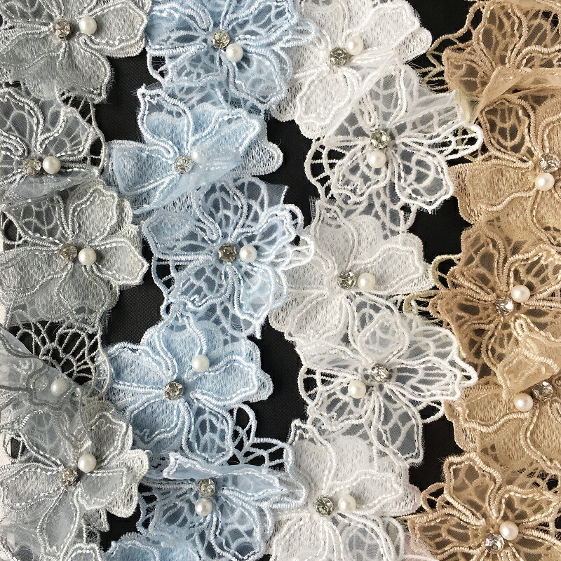 楽天市場】【3/4～10％オフ】【50cm】二重 フラワーモチーフ 幅7cm