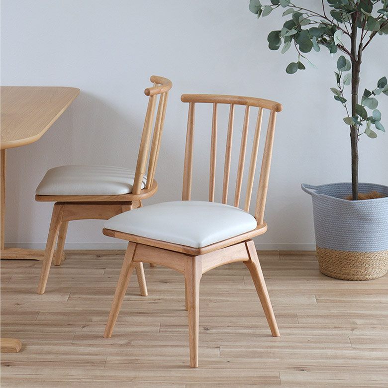 ViViV♪美品✨モリシゲ 2脚セット アンティーク調 北欧風 回転チェア 楽天